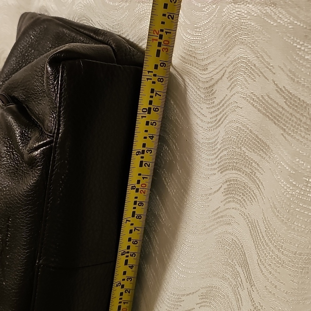 Stone Mountain brown leather shoulder bag very good condition front zip pouch ba - Picture 9 of 14